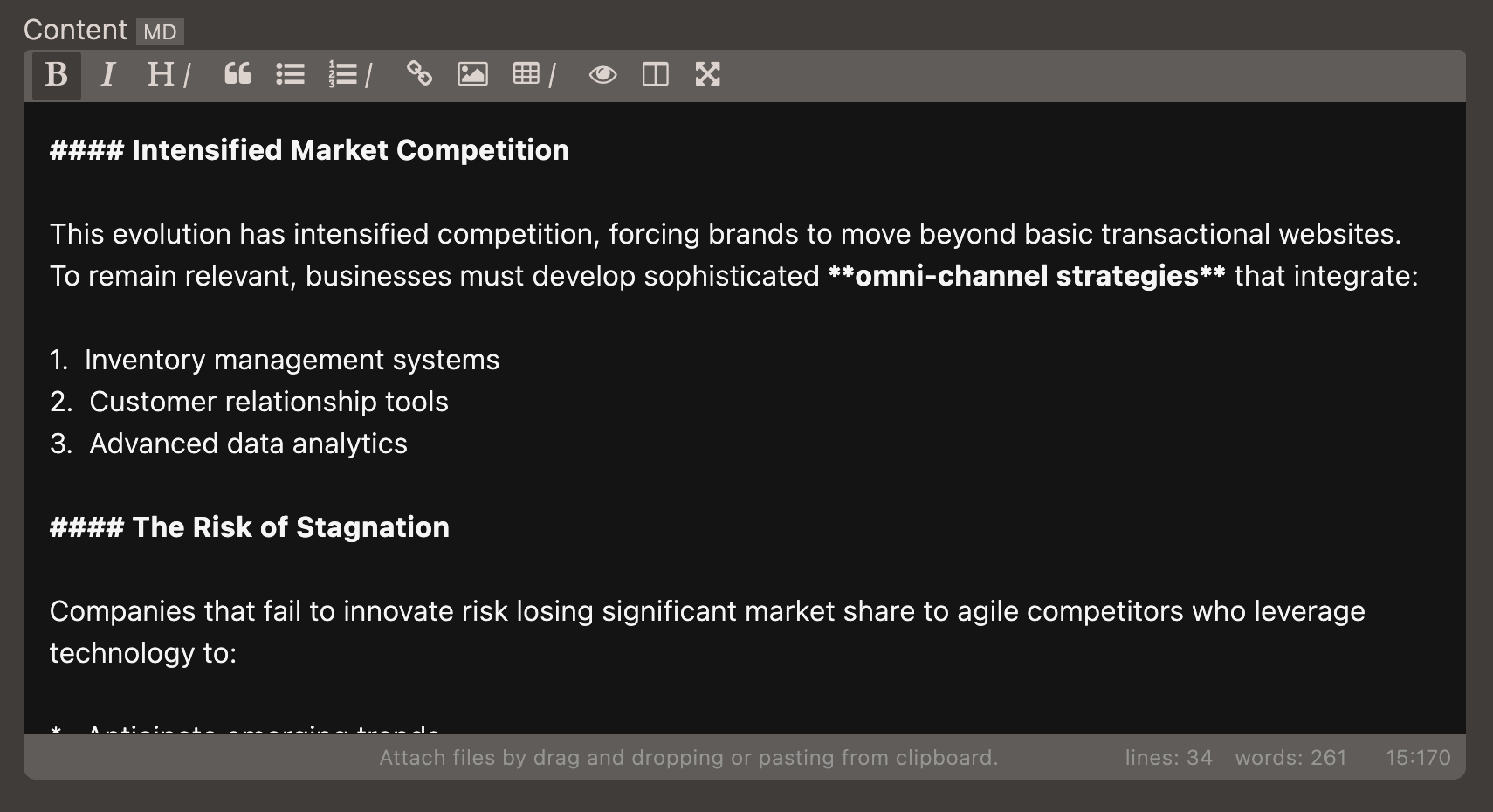 Markdown editor