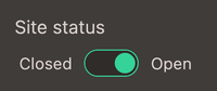 Site status toggle