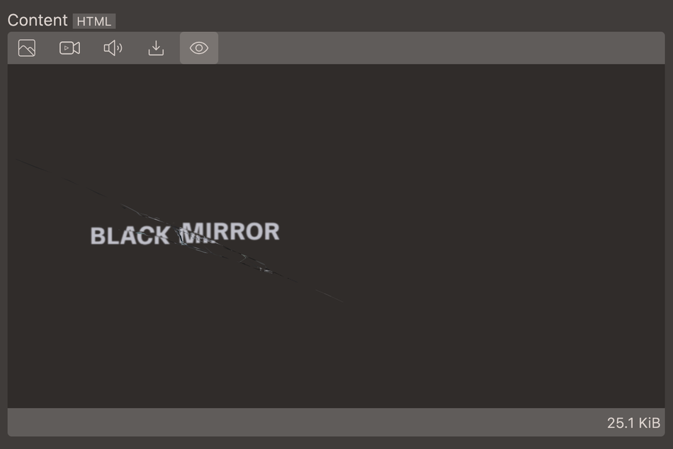 Preview of HTML code in editor
