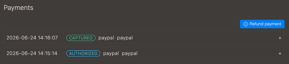 Showing activities for payments first authorized and then captured