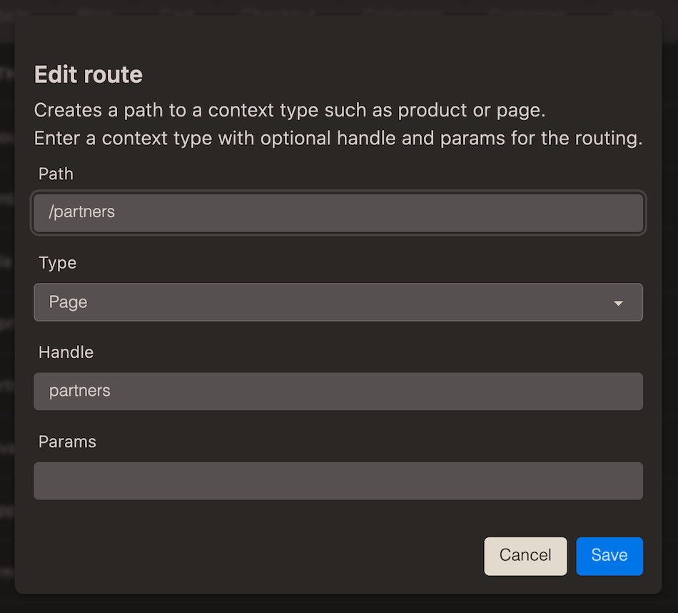 Dialog for editing page slug