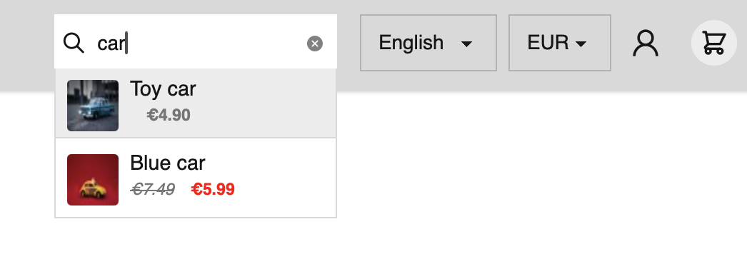 Search input example