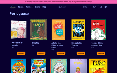 A dark colortheme with a darkblue background and pink top-heading