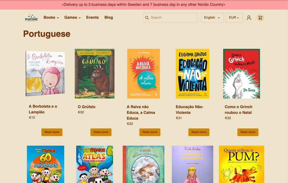 Colortheme with beige as background color and pink in header