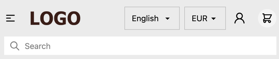mobile header with the theme