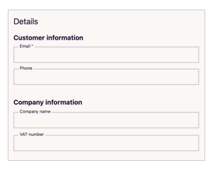 Customer details view for B2B setting