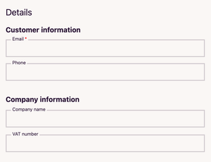 Customer details view for B2B setting