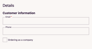 Customer details view for B2C and B2B setting